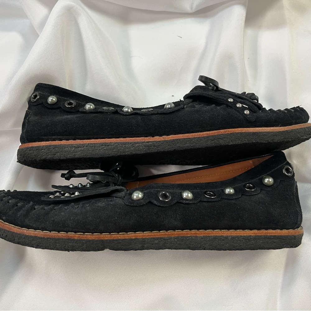 Coach Rocassin Black Suede Moccasin Flats - Picture 6 of 13
